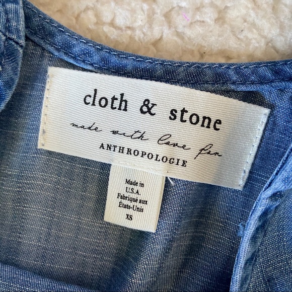 Anthropologie Cloth & Stone Chambray Dress XS - Picture 5 of 6